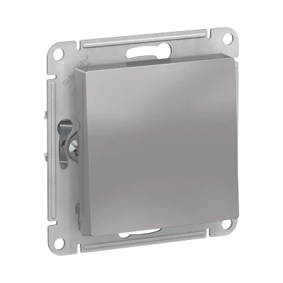 Выключатель Schneider Electric AtlasDesign 1-клавишный скрытой установки, без рамки, алюминий (ATN000311)