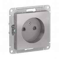 Розетка Schneider Electric AtlasDesign 1-местная б/з скрытой установки без рамки, алюминий (ATN000341)