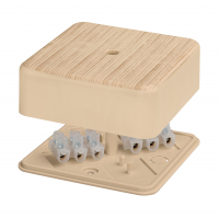 Коробка распаячная TDM 100х100х29 мм открытой установки, с клеммной колодкой IP40, сосна (SQ1401-0406)