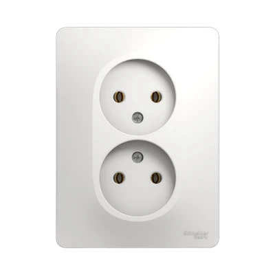 Розетка Schneider Electric Glossa 2-местная б/з скрытой установки, белый (GSL000120)