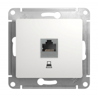 Розетка Schneider Electric Glossa RJ45 скрытой установки без рамки, белая (GSL000181K)