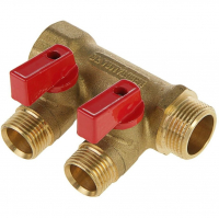 Коллектор 3/4" 2 выхода с кранами 1/2"