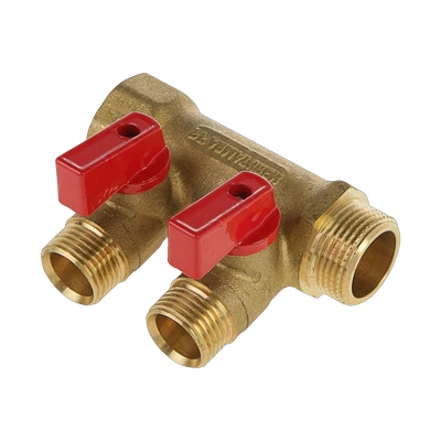 Коллектор 3/4" 2 выхода с кранами 1/2"