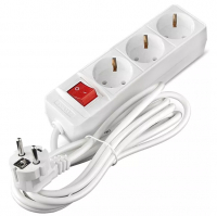 Удлинитель 3 гнезда с заземлением, с выключателем, Спутник  (1,8 м)