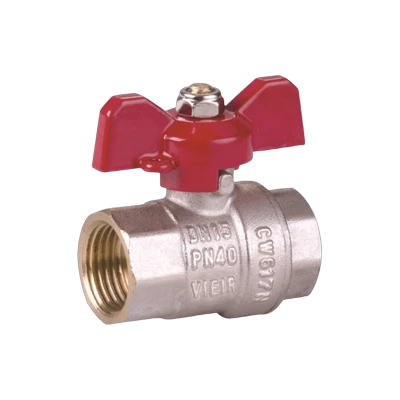 Кран шаровой Vieir VR201-03 латунный 1" бабочка г/г
