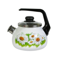 Чайник эмалированный Стальэмаль Ромашки 3,0 л со свистком