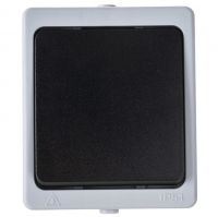 Выключатель Stekker 1-клавишный открытой установки, серый/графит