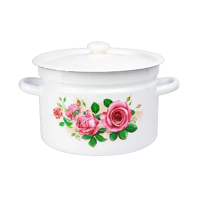 Кастрюля эмалированная  4,0 л, Белый