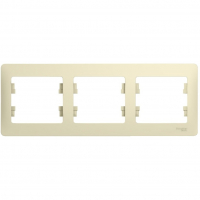 Рамка Glossa 3-местная, бежевая