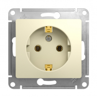 Розетка Schneider Electric Glossa 1-местная с/з скрытой установки без рамки, бежевый (GSL000243)