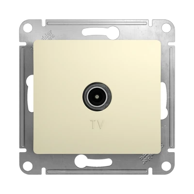 Розетка Schneider Electric Glossa TV скрытой установки без рамки, бежевая (GSL000291)