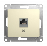 Розетка Schneider Electric Glossa RJ45 скрытой установки без рамки, бежевая (GSL000281K)