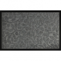 Коврик придверный 50х80 см листья,серый