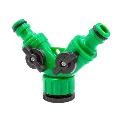 Разветвитель Полесад 2-х канальный штуцерный 1/2"х 3/4" регулируемый