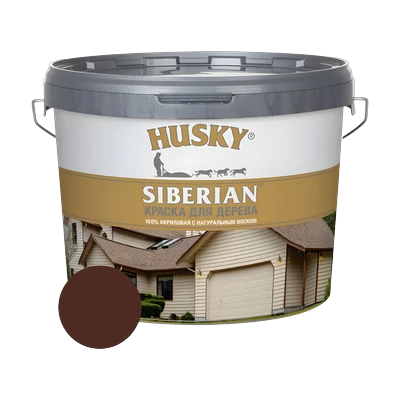Краска акриловая для дерева HUSKY SIBERIAN RAL 8017, коричневый 2,7 л