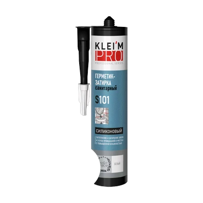 Герметик-затирка KLEI`MPRO S101 силиконовый санитарный, светло-серый 300 мл