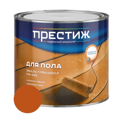 Эмаль для пола Престиж ПФ-266 алкидная, Желто-коричневая 1,9 кг