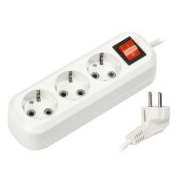 Удлинитель 3 гнезда с заземлением, с выключателем, Smartbuy (5 м)