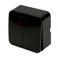 Выключатель София 2-клавишный открытой установки, черный MSW10-20-02