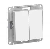 Выключатель Schneider Electric AtlasDesign 2-клавишный скрытой установки, без рамки, белый (ATN000151)