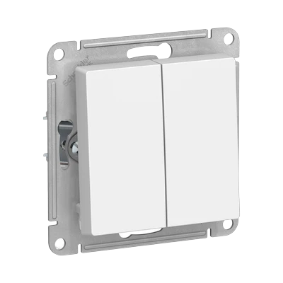 Выключатель Schneider Electric AtlasDesign 2-клавишный скрытой установки, без рамки, белый (ATN000151)