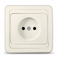 Розетка UNIVersal Валери 1-местная б/з скрытой установки, слоновая кость (Б-В0022)