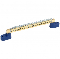 Нулевая шина на двух угловых изоляторах, 6х9 мм (20 отверстий)