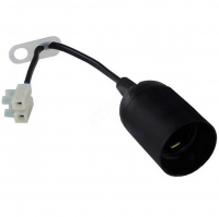 Патрон Е27 пластик, подвесной, с клеммной колодкой, черный