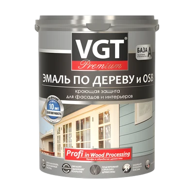 Эмаль акриловая VGT Профи по дереву, Кофейная (1 кг)
