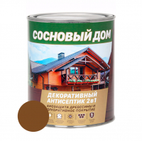 Состав декоративно-защитный Сосновый дом для древесины, тиковое дерево 0,8 л