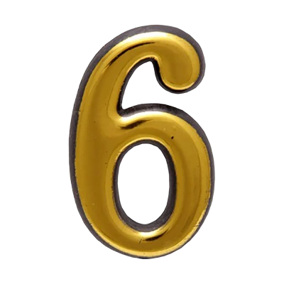 Цифра на дверь Аллюр "6,9" пластиковая, золото