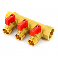 Коллектор 3/4" 3 выхода с кранами 1/2"