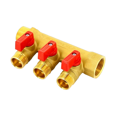 Коллектор 3/4" 3 выхода с кранами 1/2"
