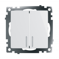 Выключатель Stekker Катрин 2-клавишный скрытой установки с подсветкой, без рамки, белый (GLS10-7102-01)