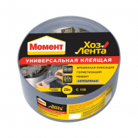 Лента клеящая Момент универсальная 48 мм х 10 м хозяйственная, серебристая
