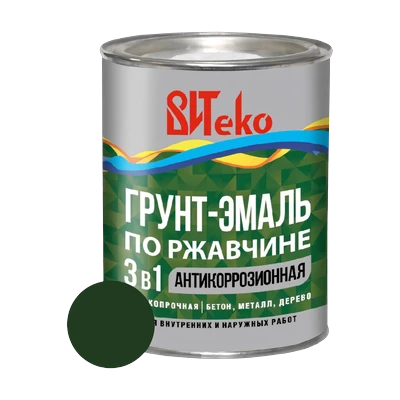 Грунт-Эмаль по ржавчине ВИТеко, зеленая 1,8 кг