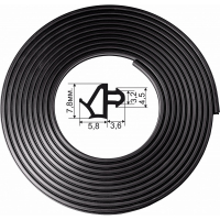 Уплотнитель TPE 7,8мм х 9,4мм х 4,5мм х 6м, черный