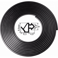 Уплотнитель TPE 8,6мм х 11,1мм х 6мм х 6м, черный