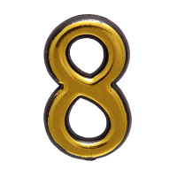 Цифра на дверь Аллюр "8" пластиковая, золото