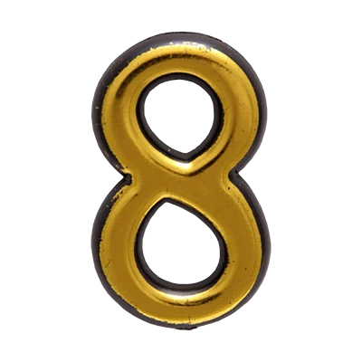 Цифра на дверь Аллюр "8" пластиковая, золото