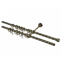 Карниз кованый Твистер 2-х рядный 2,4 м, Антик золото