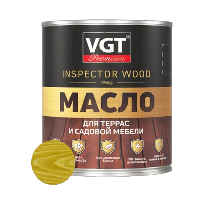 Масло для террас и садовой мебели VGT, дуб натуральный 0,75 кг