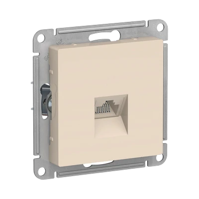 Розетка Schneider Electric AtlasDesign RJ45 скрытой установки без рамки, бежевый (ATN000283)