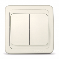 Выключатель UNIVersal Валери 2-клавишный скрытой установки, слоновая кость (Б-В0023)