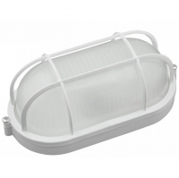 Светильник Uniel влагозащищенный 100Вт Овал c решеткой, белый