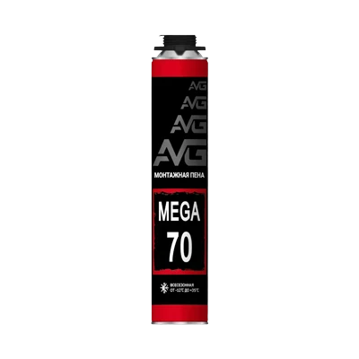 Монтажная пена AVG Mega 70 всесезонная профессиональная 850 мл