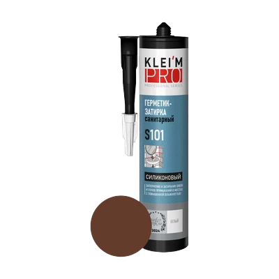 Герметик-затирка KLEI`MPRO S101 силиконовый санитарный, коричневый 300 мл