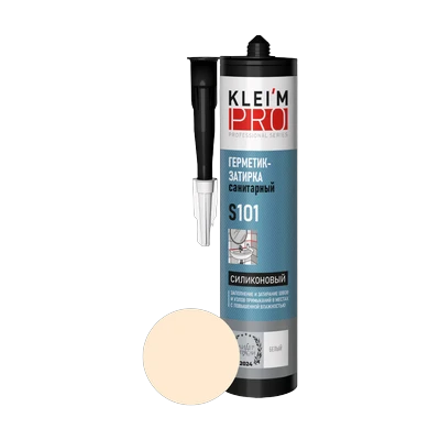 Герметик-затирка KLEI`MPRO S101 силиконовый санитарный, миндаль 300 мл