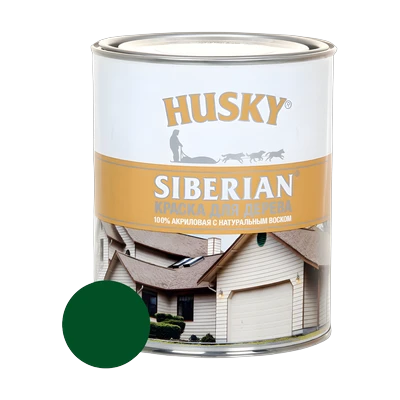 Краска акриловая для дерева HUSKY SIBERIAN RAL 6020, темно-зеленый 0,9 л