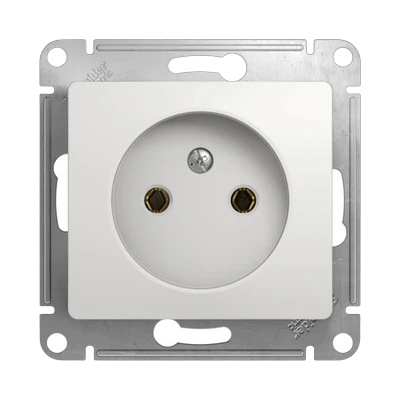 Розетка Schneider Electric Glossa 1-местная б/з скрытой установки без рамки, белый (GSL000141)